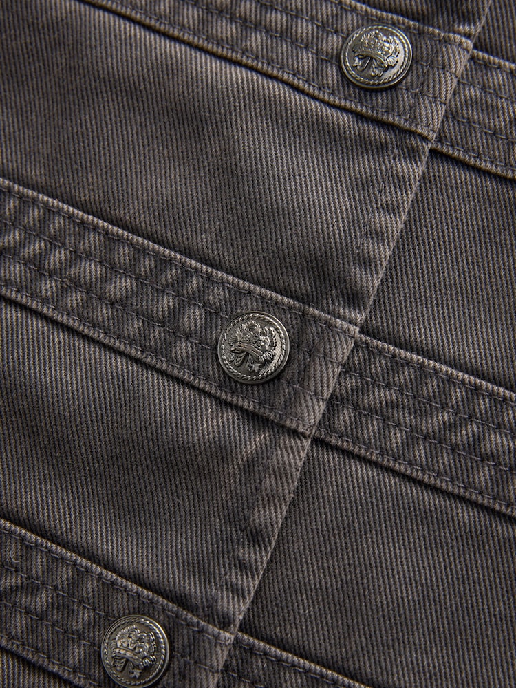 Washed Black 100% Cotton Military Jacket - Image 7 of 10
