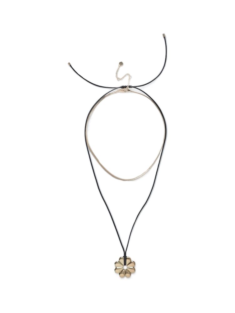 Aela Gold Tone Flower Pendant Necklace - Image 1 of 2