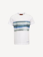 Missoni Zig Zag Graphic Short Sleeve Logo White T-Shirt - Image 1 of 3