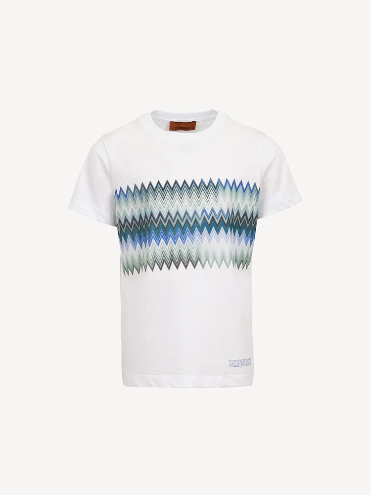 Missoni Zig Zag Graphic Short Sleeve Logo White T-Shirt - Image 1 of 3