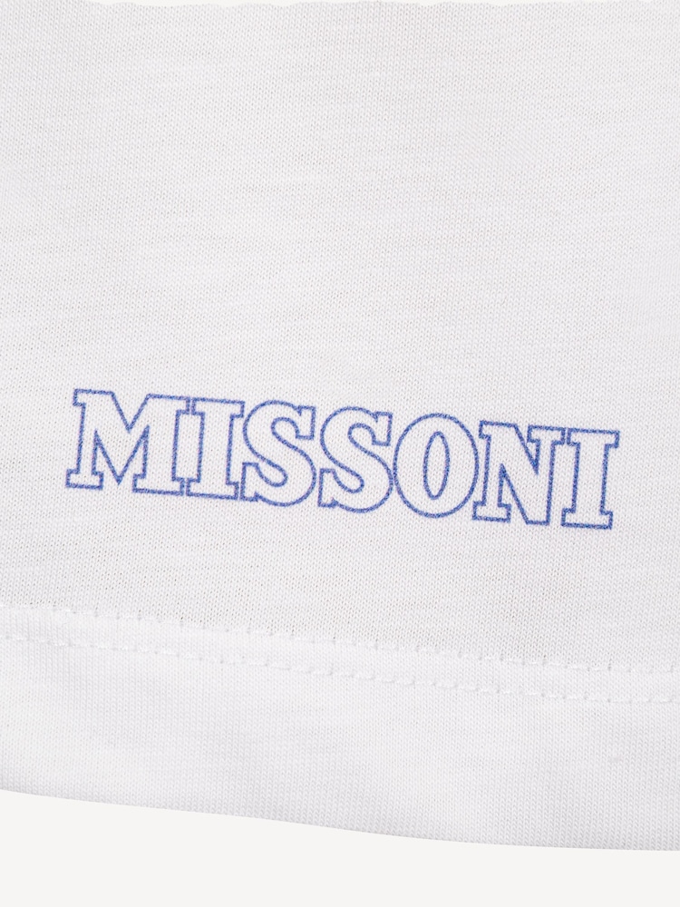 Missoni Zig Zag Graphic Short Sleeve Logo White T-Shirt - Image 3 of 3