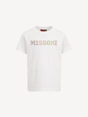 Missoni Diamante Logo Short Sleeve White T-Shirt - Image 1 of 2
