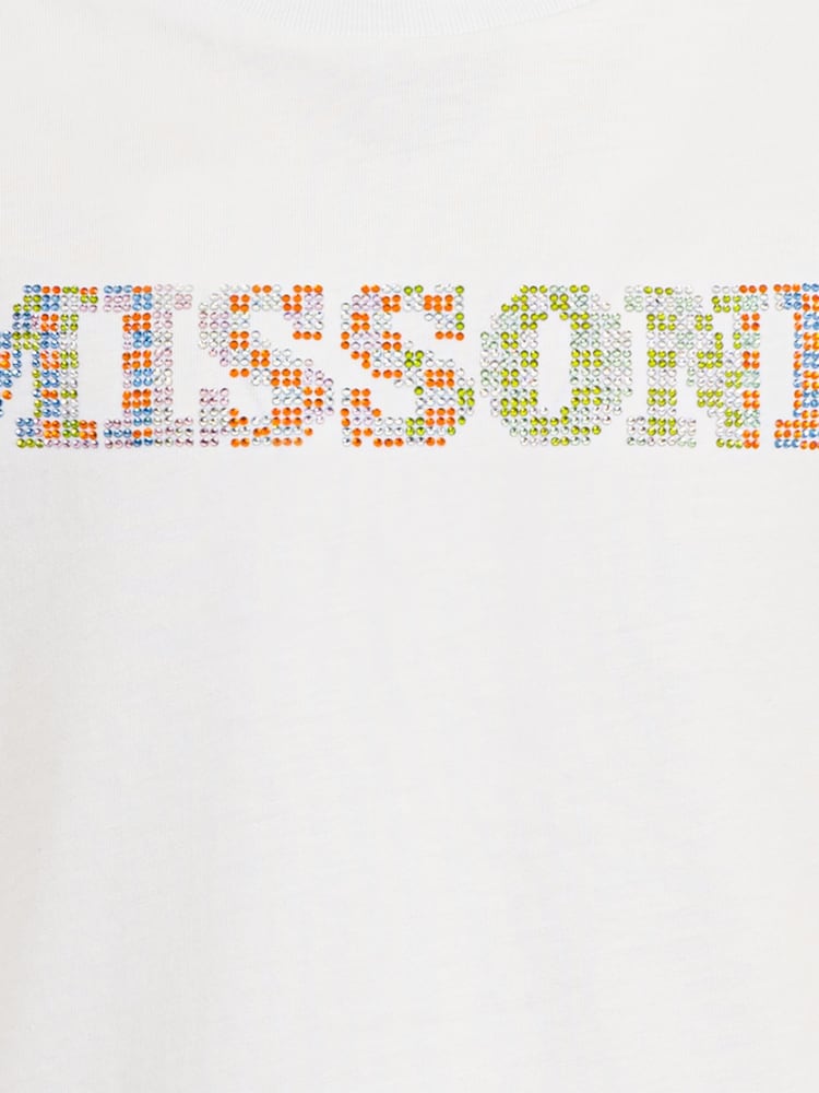Missoni Diamante Logo Short Sleeve White T-Shirt - Image 2 of 2 Missoni Diamante Logo Short Sleeve White T-Shirt - Image 2 of 2