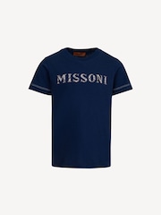 Missoni Blue Applique Logo Short Sleeve T-Shirt - Image 1 of 3