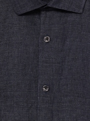 Reiss Navy Holiday Linen Short-Sleeve Shirt - Image 6 of 6