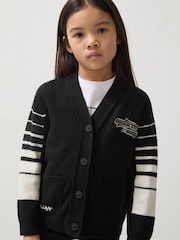 Reiss Black Boom 3-9 yrs Unisex Fit McLaren F1 Team Varsity Wool-Cashmere Cardigan - Image 4 of 8