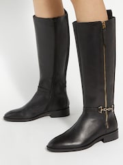Dune London Black Wide Fit Taylyn Knee High Boots - Image 1 of 6