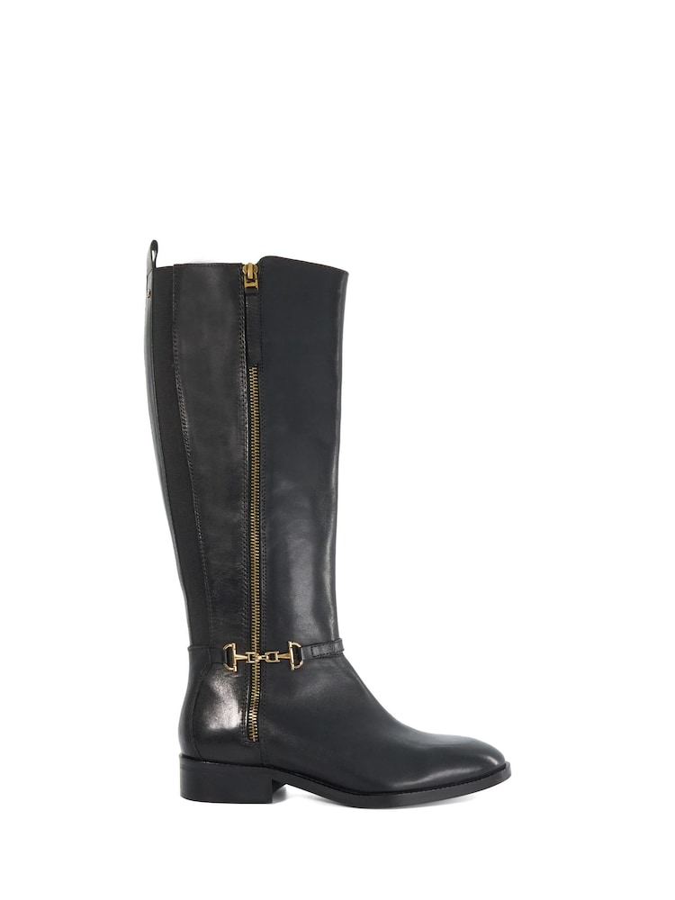 Dune London Black Wide Fit Taylyn Knee High Boots - Image 2 of 6