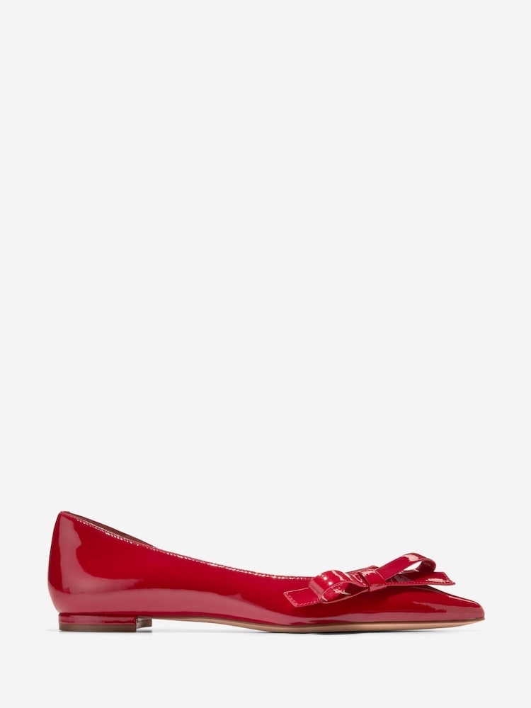 Cole Haan Womens Red Noella Bow Skimmer Flats - Image 1 of 6