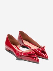 Cole Haan Womens Red Noella Bow Skimmer Flats - Image 2 of 6