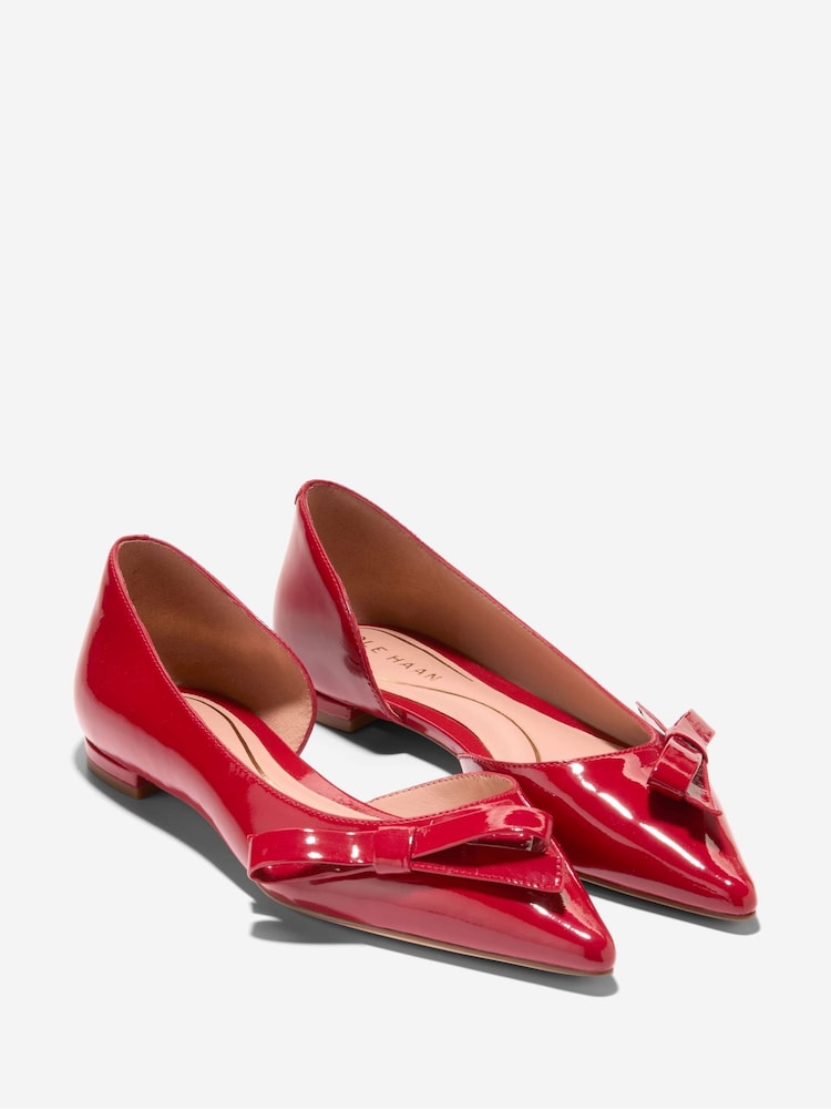 Cole Haan Womens Red Noella Bow Skimmer Flats - Image 2 of 6