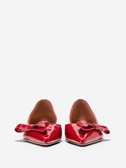 Cole Haan Womens Red Noella Bow Skimmer Flats - Image 4 of 6