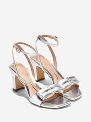 Cole Haan Womens Silver Noella Bow High Heel Sandals - Image 2 of 6