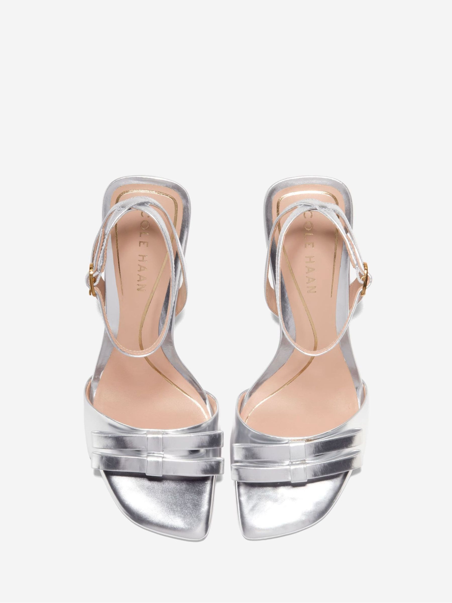 Buy Cole Haan Womens Silver Noella Bow High Heel Sandals