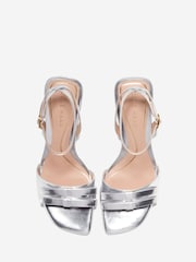 Cole Haan Womens Silver Noella Bow High Heel Sandals - Image 3 of 6