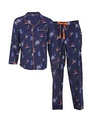 Cyberjammies Blue Man Alpes Ski Print Pyjama Set - Image 3 of 6