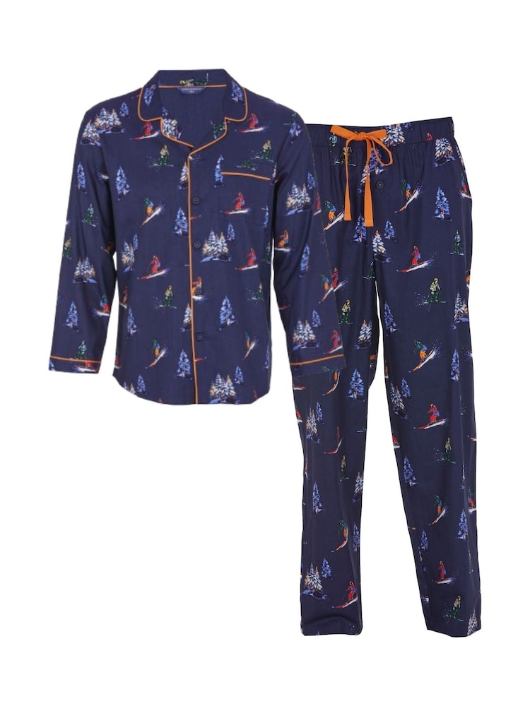 Cyberjammies Blue Man Alpes Ski Print Pyjama Set - Image 3 of 6
