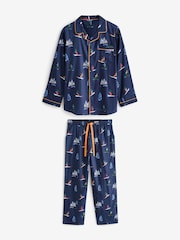 Cyberjammies Blue Man Alpes Ski Print Pyjama Set - Image 4 of 6