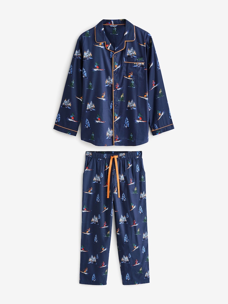 Cyberjammies Blue Man Alpes Ski Print Pyjama Set - Image 4 of 6
