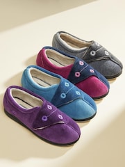 Pavers Blue Teal Wide Fit Wide Fit Antibacterial Slippers - Image 2 of 6