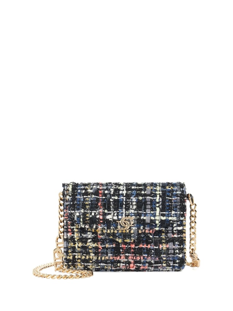 Dune London Blue Kisses Bouclé Coin Purse With Chain - Image 1 of 4