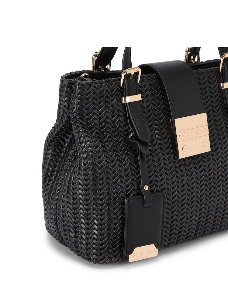 Carvela Mini Mandy Weave Black Bag - Image 3 of 3