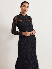 Phase Eight Blue Petite Geneve Tapework Maxi Dress - Image 3 of 7