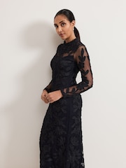 Phase Eight Blue Petite Geneve Tapework Maxi Dress - Image 6 of 7