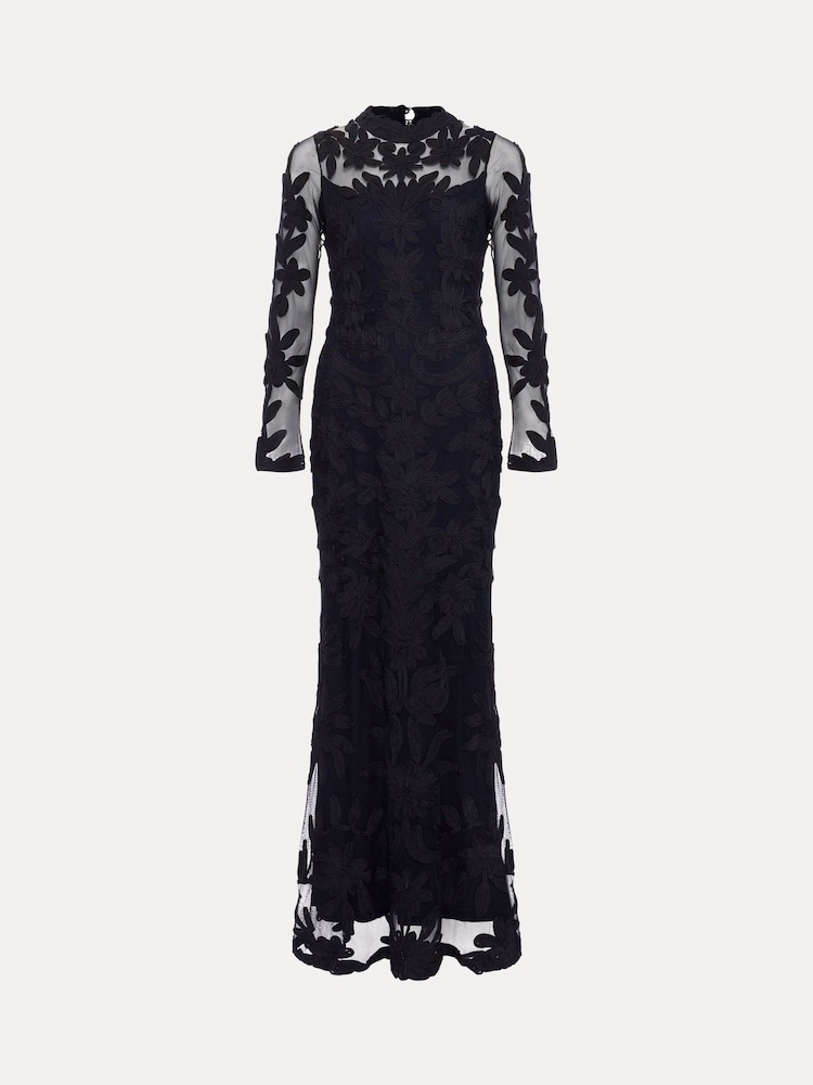 Phase Eight Blue Petite Geneve Tapework Maxi Dress - Image 7 of 7