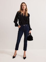 Phase Eight Black Cordelia Ruffle Blouse - Image 3 of 8