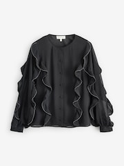 Phase Eight Black Cordelia Ruffle Blouse - Image 8 of 8