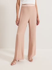 Phase Eight Pink Jorja Peach Textured Suit Trousers - Image 4 of 7
