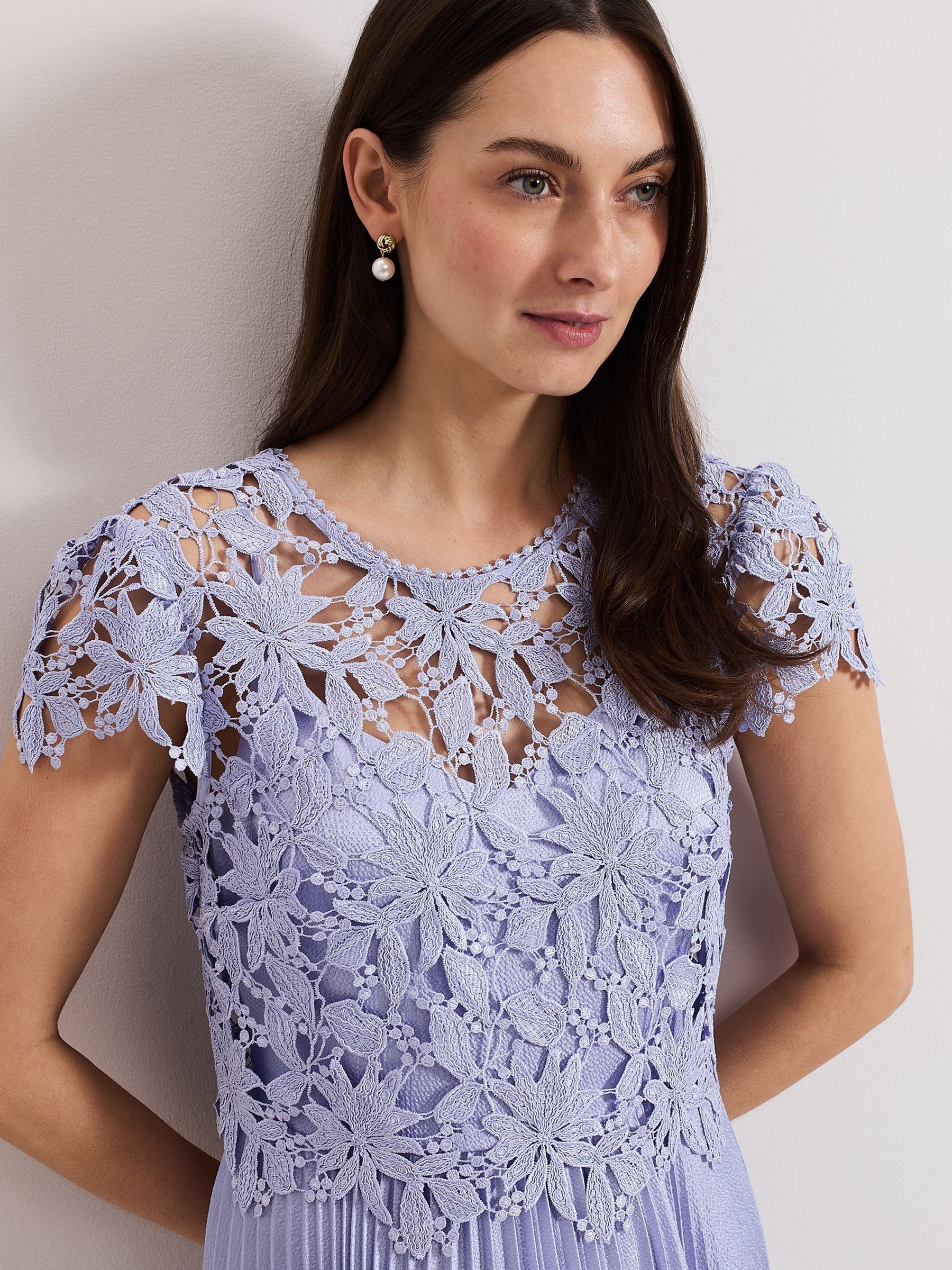 【関税込】PhaseEight ドレス☆Blue Petite Dana Lace Double La Buy Phase Eight Blue Dana Lace Double Layer Dress from Next USA