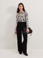 Phase Eight Black/white Mollie Abstract Printed Top - Image 3 of 7