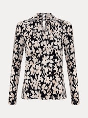 Phase Eight Black/white Mollie Abstract Printed Top - Image 7 of 7