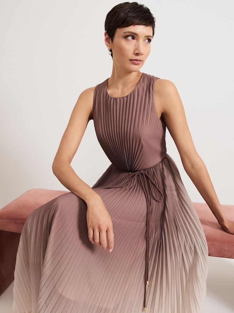 ombre dress brown Stella Draped Slinky Maxi Dress - Mocha Ombre