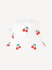 Stella McCartney Kids Cherry Embroidery Baby Bucket White Hat - Image 1 of 1
