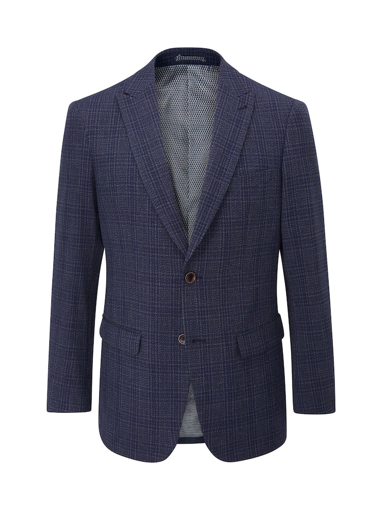 Skopes Blue Tailored Fit Jeremiah Checked Jacket - Image 1 of 4