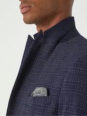 Skopes Blue Tailored Fit Jeremiah Checked Jacket - Image 4 of 4