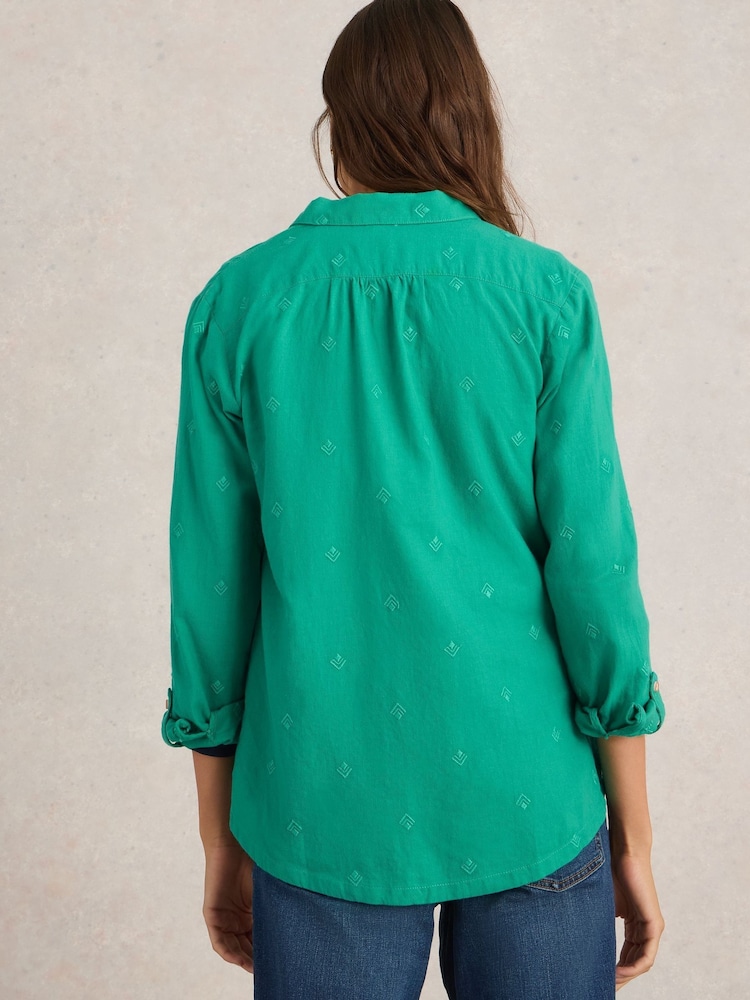 White Stuff Green Sophie 100% Organic Cotton Shirt - Image 2 of 6