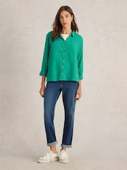 White Stuff Green Sophie 100% Organic Cotton Shirt - Image 4 of 6
