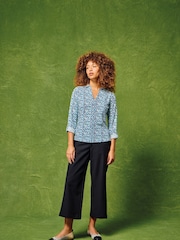 White Stuff Blue Annie Jersey 100% Cotton Shirt - Image 2 of 7