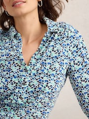 White Stuff Blue Annie Jersey 100% Cotton Shirt - Image 5 of 7
