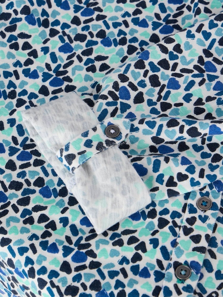 White Stuff Blue Annie Jersey 100% Cotton Shirt - Image 7 of 7