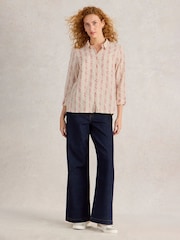 White Stuff Cream & Red Sophie Cotton Shirt - Image 1 of 6