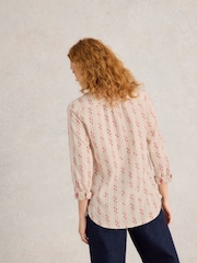 White Stuff Cream & Red Sophie Cotton Shirt - Image 2 of 6