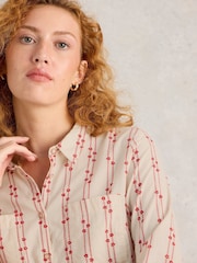 White Stuff Cream & Red Sophie Cotton Shirt - Image 4 of 6