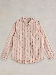 White Stuff Cream & Red Sophie Cotton Shirt - Image 5 of 6
