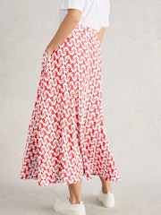White Stuff Red Jada Jersey Maxi Skirt - Image 2 of 6