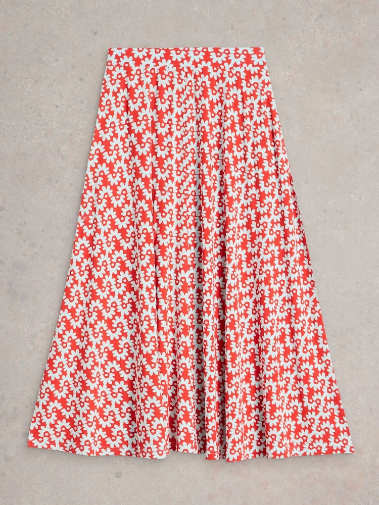 White Stuff Red Jada Jersey Maxi Skirt - Image 6 of 6